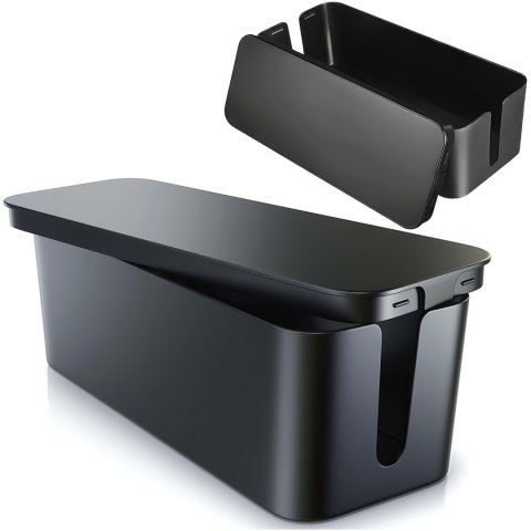 Organizer kabli biurkowy podłogowy pojemnik pudełko na kable listwy Alogy Box M 31cm Czarny