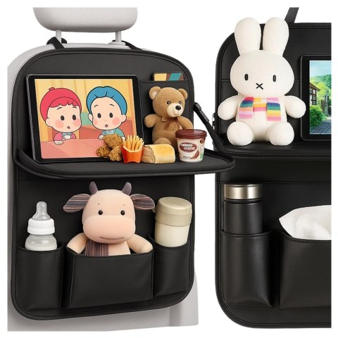 Organizer do samochodu auta podróżny stolik ochraniacz na fotel samochodowy tył oparcie siedzenie Alogy Czarny