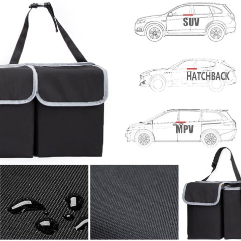 Organizer samochodowy Torba do bagażnika auta samochodu kufer duży na fotel na rzep Alogy Czarny