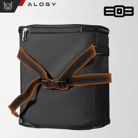 Samochodowy kosz na śmieci Organizer mini śmietnik na zagłówek fotel auta do samochodu czarny 8l torba termiczna Alogy