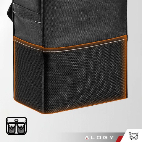 Samochodowy kosz na śmieci Organizer mini śmietnik na zagłówek fotel auta do samochodu czarny 8l torba termiczna Alogy