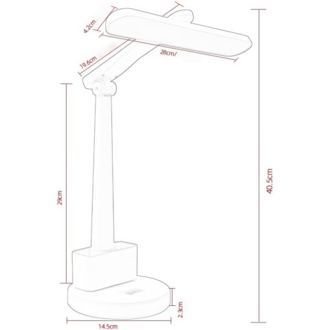 Lampka biurkowa LED nocna lampa USB na biurko dotykowa regulowana organizer i stojaki na telefon biała