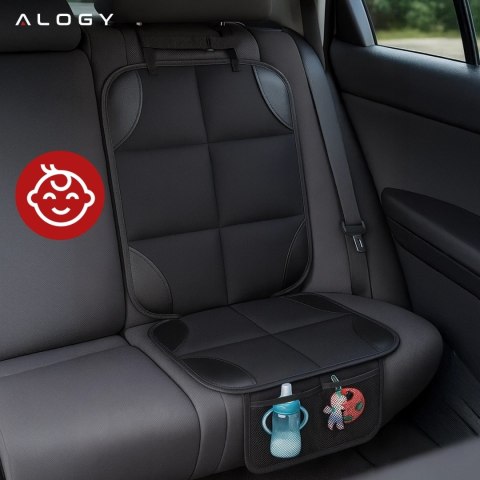 Mata ochronna na pojedynczy fotel Alogy SeatShield™ Podkładka pod fotelik Samochodowy dla dziecka Ochraniacz do Auta Czarna