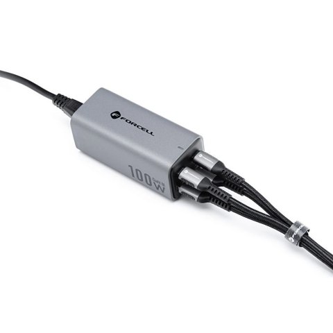 Ładowarka biurkowa Forcell GaN III 100W 2xUSB-C 2xUSB-A PD QC SFC
