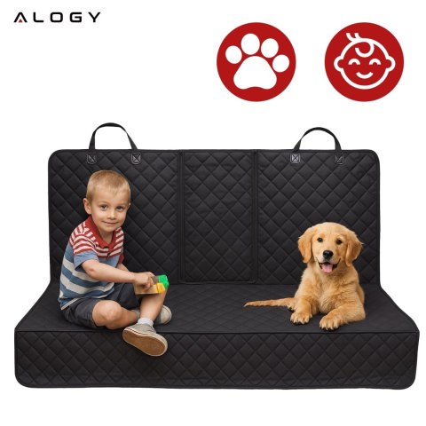 Mata Ochronna na Siedzenie Samochodowe XXL Pokrowiec na Tył Fotel, Osłona do Auta pod Fotelik, dla Psa i Zwierząt, Duża, Alogy S
