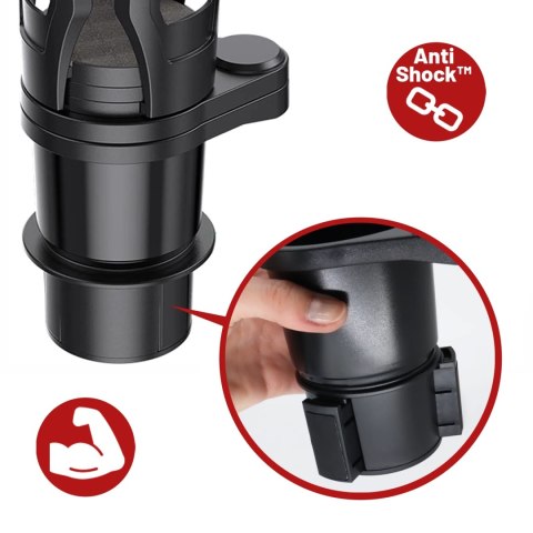 Uchwyt Samochodowy na Kubek i Butelkę, z Miejscem na Telefon Tablet, Regulowany 360° i Stabilny, montaż w miejsce na kubek w auc