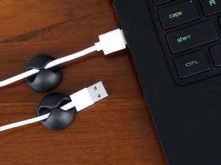 Organizer do kabli Alogy uchwyt zaczep klips Czarny