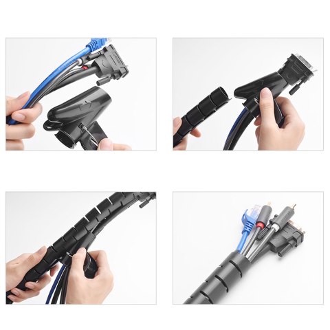 Organizator kabli w tubie UGREEN LP121, 1,5m (czarny)